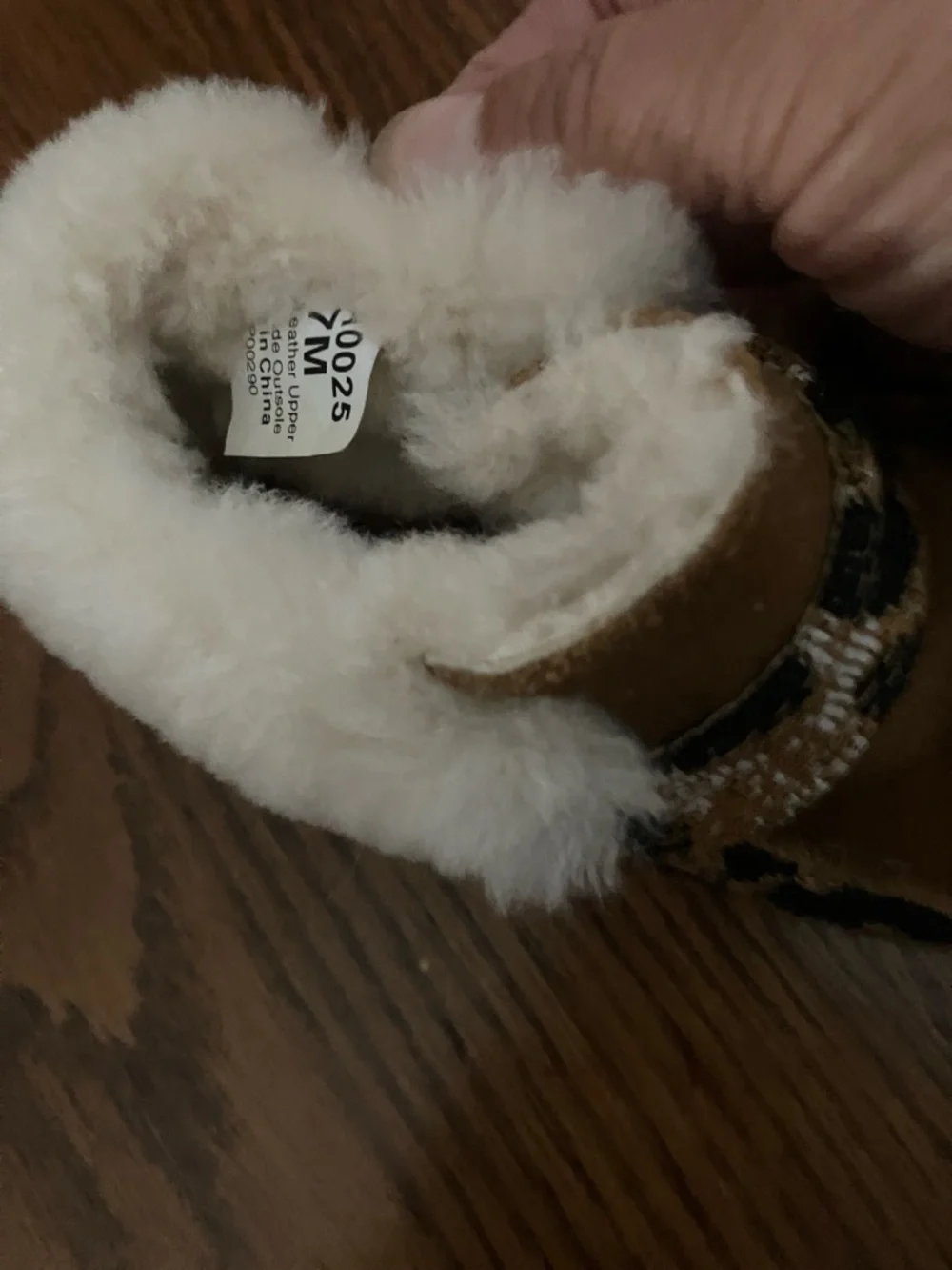 Twisted X Kids Moccasins Brown with White Faux Fur